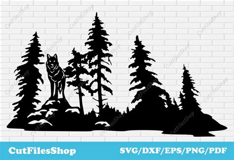 Wildlife Scene Dxf For Laser Cut Wall Decor Dxf Plasma Files Svg For