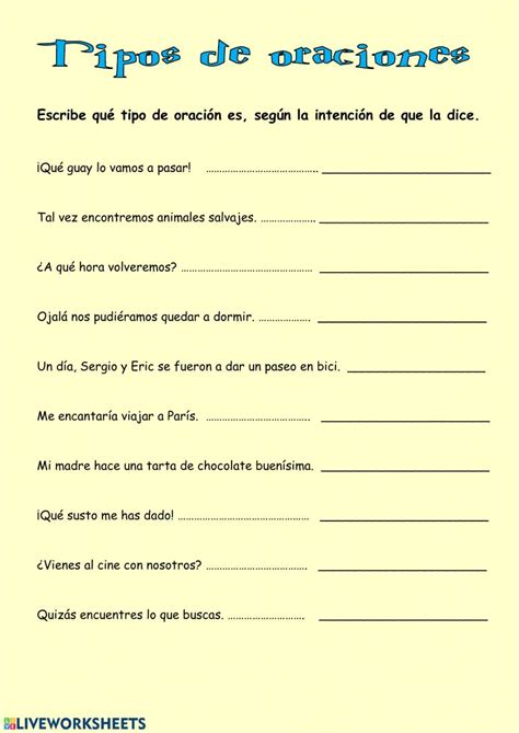 A Yellow Sheet With The Words Tipa De Recciones In Spanish On It