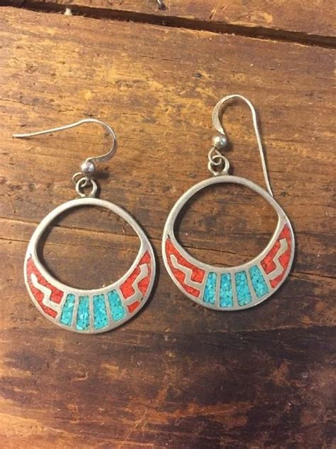 Turquoise Coral Earrings Dangle Drop Sterling Silver Etsy Coral