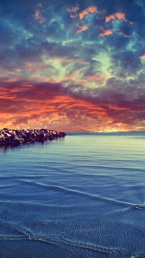 Sunset Coast With Rocks 640x1136 Iphone 55s5cse Wallpaper