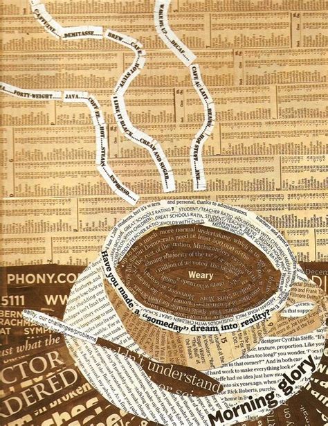 ☕ Coffee ♥ Craft ☕ Newspaper Collage Paper Collage Art Collage Art