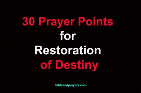 30 Prayer For Restoration Of Destiny