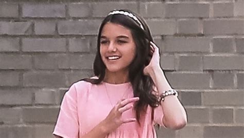 Suri Cruise Wears Peach Dress On Outing In Nyc — Pic Hollywood Life