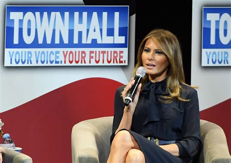 melania trump defends her husband by lecturing the media on their ‘trivial stories the