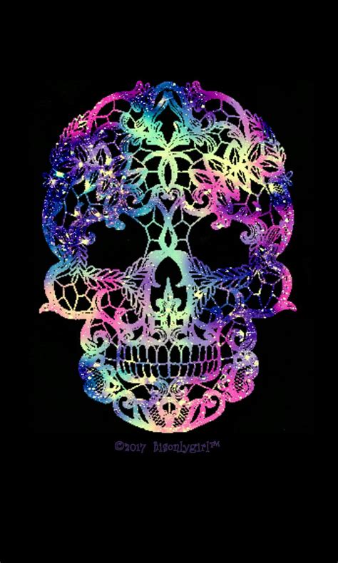 Girly Skull Galaxy Wallpaper I Created For The App Cocoppa Skull