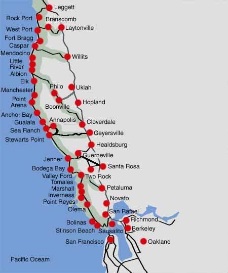 Map Of Northern California Beaches Printable Map