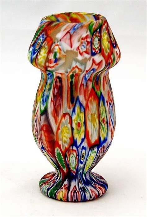 Murano Vintage Nice Glass Vases Millefiori B Circa 1910 Murano Glass Glass Vase Mille Dining