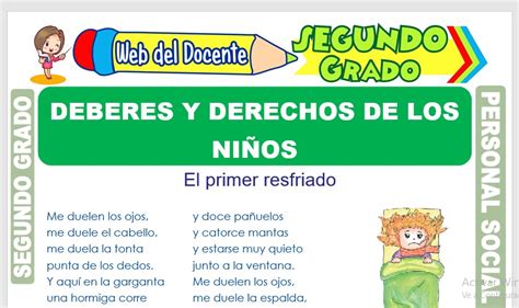 Deberes Y Derechos De Los Niños Para Segundo Grado De Primaria