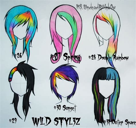 Wild Styles Part 4 By Rainb0w Rand0m On Deviantart Emo Scene Hair