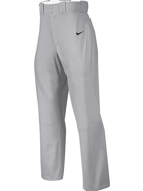 Nike Mens Longball Open Hem Baseball Pants Light Gray
