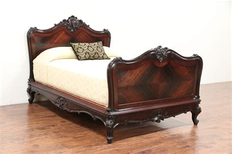 Rosewood Hand Carved Antique 1890 French Full Size Bed