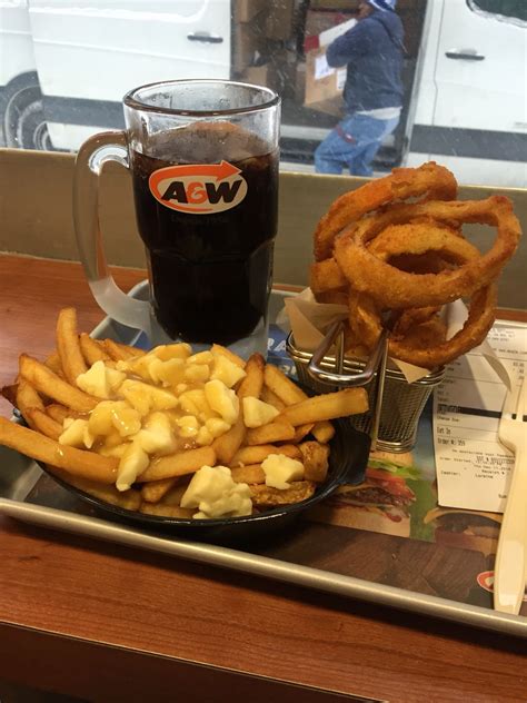 Classic Aandw Onion Rings And Poutine