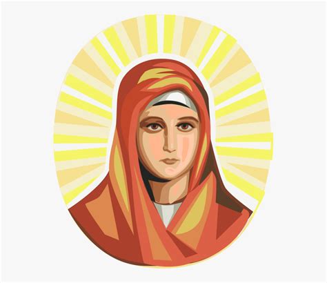 Download Vector Illustration Of Virgin Mary, Mother Of Jesus - Virgin Mary Illustration , Free ...