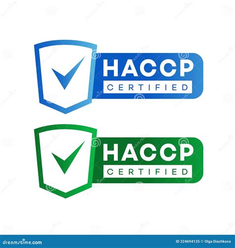 Haccp Certified Sign Set Color Flat Style Stock Vector Illustration