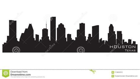 Houston Texas City Skyline Detailed Vector Silhouette Stock Vector