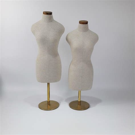 Female Half Grey Linen Bust Dress Form Mannequin Fabric Mannequin