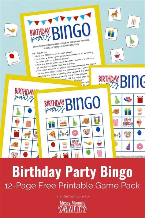 Birthday Party Bingo Free Printable Game