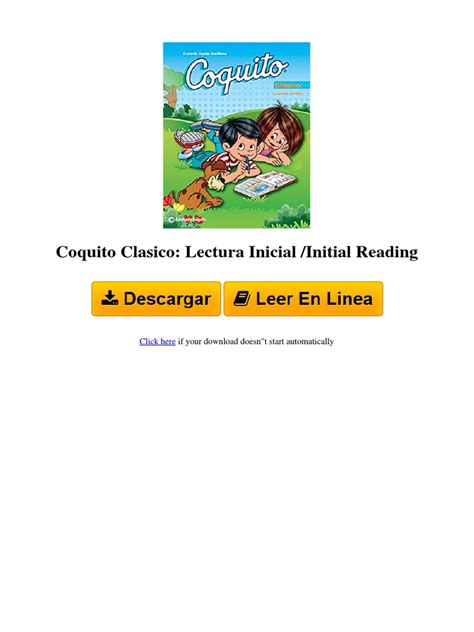 Coquito Clasico Lectura Inicial Initial Reading By Everardo Zapata