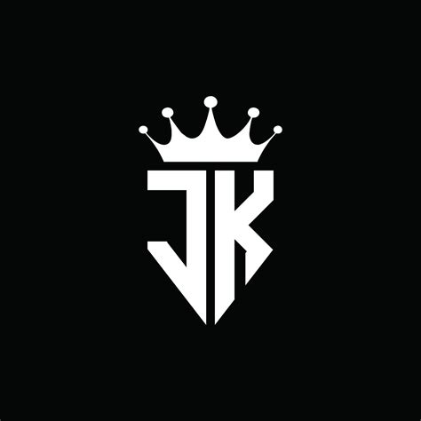 Jk Logo Monogram Emblem Style With Crown Shape Design Template 4283890