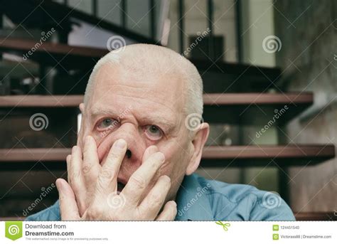 Old Man Making Face Stock Photo Image Of Senior Adult 124451540