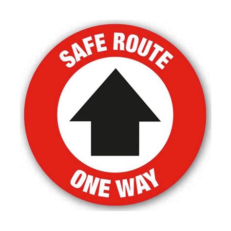 Safe Route One Way Arrow Floor Graphic 200mm Diameter
