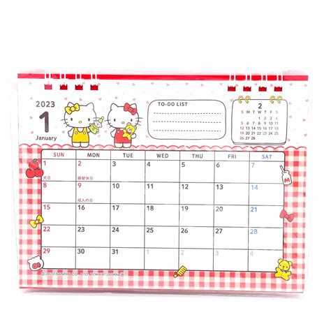 Sanrio Hello Kitty 日版 2023年 薄款 座檯 月曆 日本假期