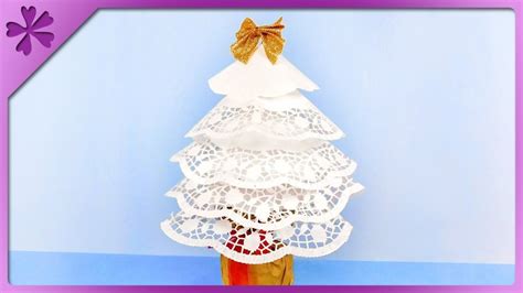 Diy How To Make Christmas Tree Out Of Paper Doilies Eng Subtitles