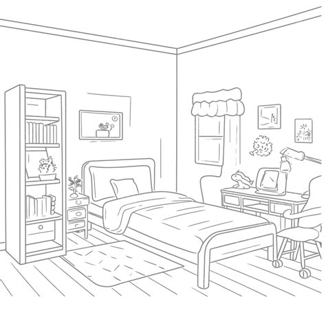 Dibujo Para Niños Dormitorio Descargar Sala De Dibujo Para Niños Página Para Colorear Bosquejo