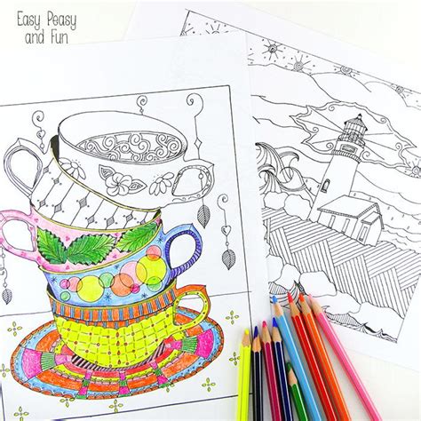 We have it all when it comes to finding a unique collection of coloring pages. Tea Cup and Lighthouse Coloring Sheets | FaveCrafts.com