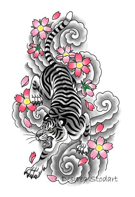 My Own Drawing Fierce Tiger Tattoo Loose Take On Japanese Style