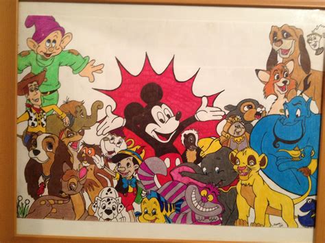 my disney character collage finally finished cartoon drawings disney cartoon drawings of