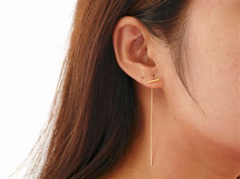 Ear Threader Threader Earrings Chain Earrings Silver Threader