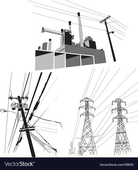 Electricity Set Of Royalty Free Vector Image Vectorstock