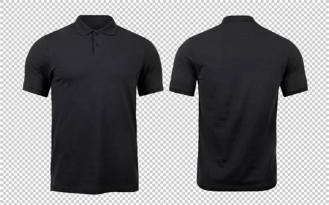 Blank t shirt color black template front and back view on white background. Black Polo Mockup Front And Back Used As Design Template ...