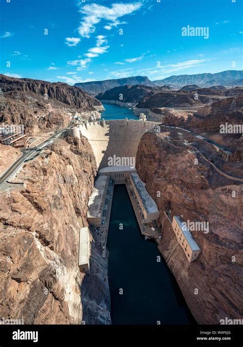 View From The Hoover Dam Bypass Bridge To The Dam Of The Hoover Dam