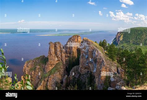 View Of The Lena River In Yakutia Russia From The Top Of The Lena