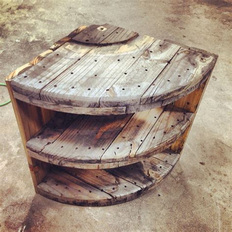 #cable #spool turned #corner #shelf. #rubbishreborne | Spool furniture