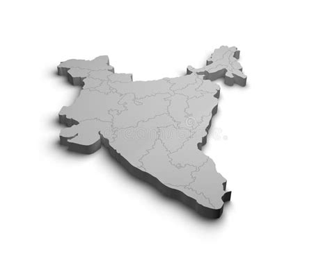 3d India Map Illustration White Background Isolate Stock Illustration