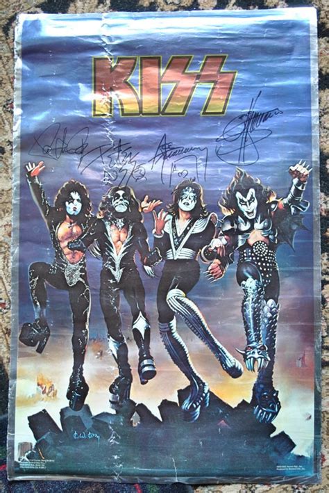 Kiss Destroyer Signed Foil Aucoin Poster X4 Retro Army Etsy