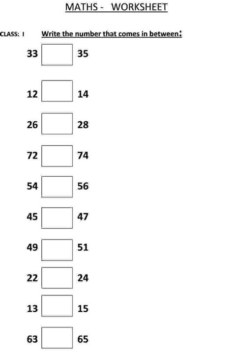 Mathematics Worksheets Grade 1