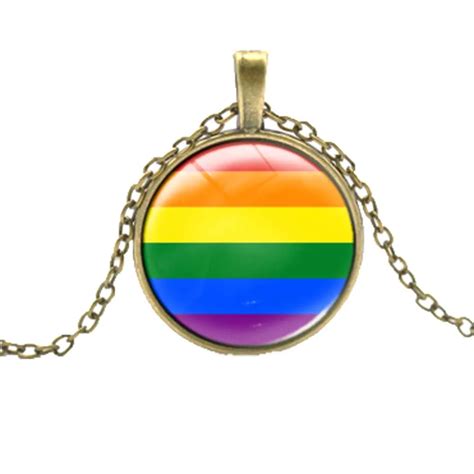 Gay Pride Pocket Watch Necklace Same Sex Lgbt Jewelry Gay Lesbian Pride