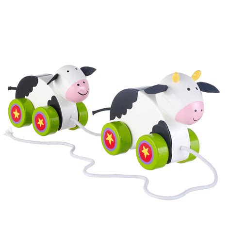 Cow And Baby Pull Along Toy Orange Tree Toys Cuckooland