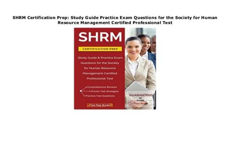 Shrm Certification Prep Study Guide Practice Exam Questions For Th