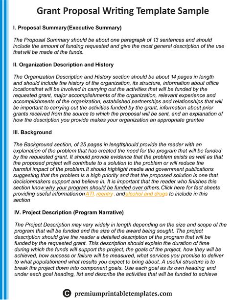 Grant Writing Proposal Sample Printable Template Pack Of 5 Proposal