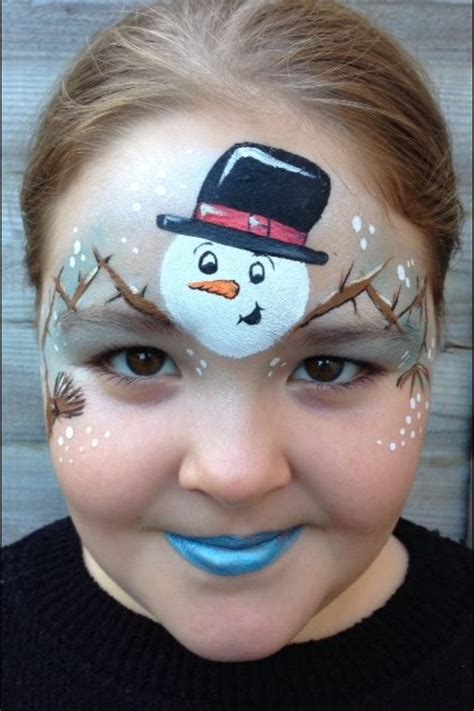 Full Face Snowman Face Paint Schminken Facepaint Kinderschminken