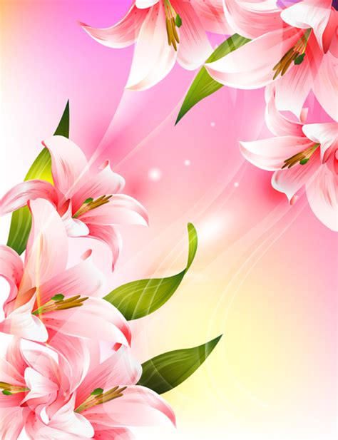 Find & download free graphic resources for floral wallpaper. Beautiful pink flowers vector background set 01 - Vector Background, Vector Flower free download