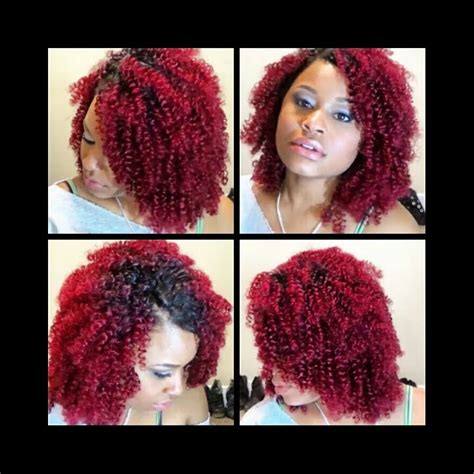 Red Hair W Dark Roots Quick Weave On Very Short Natural