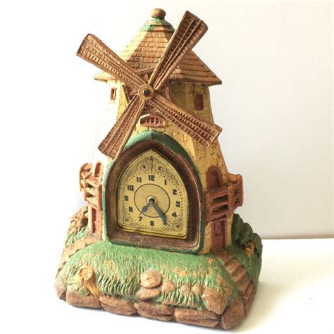 Now On Sale Antique Windmill Clock Home Decor 1930s Deluxe Clock Co