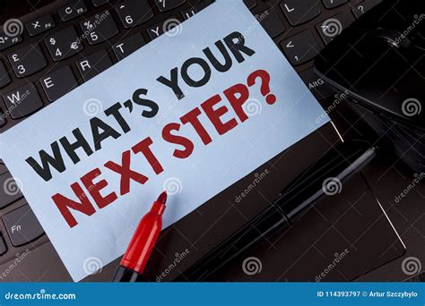 Conceptual Hand Writing Showing What Is Your Next Step Question