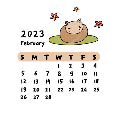 Calendario 2023 Febrero Png 2023 Calendario Febrero Png Y Psd Para